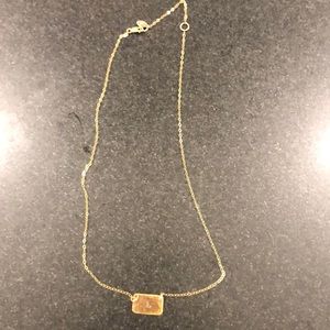 Jill Massey “L” stamped bar/rectangle necklace